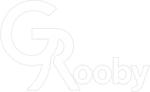 Logotyp "Grooby" przezroczysty biały